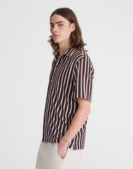 The Camp Shirt in Seaport Terry COFFEE BEAN