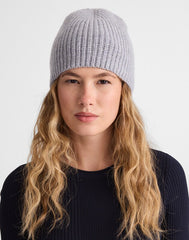 Semifitted Beanie in Wool Blend HTHR SLATE
