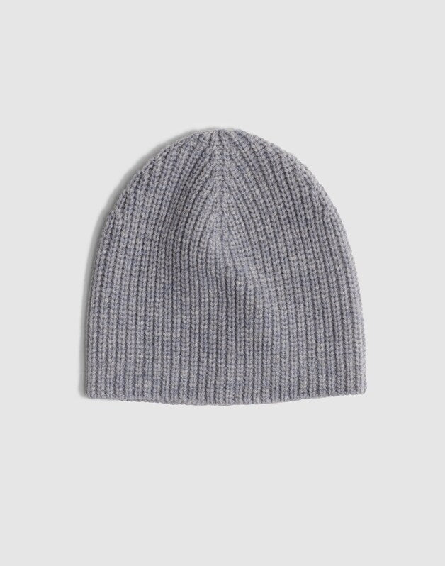 Semifitted Beanie in Wool Blend HTHR SLATE