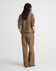 The Tall Zoe Relaxed Straight Pant in 100% Linen SAFARI KHAKI