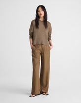 The Tall Zoe Relaxed Straight Pant in 100% Linen SAFARI KHAKI