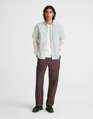 Short-Sleeve Single-Pocket Shirt in Allday Oxford STRIPE
