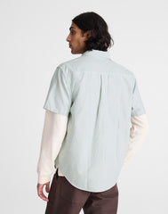 Short-Sleeve Single-Pocket Shirt in Allday Oxford STRIPE