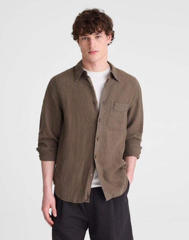 Button-Up Shirt in Linen CAPERS