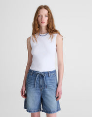 The Drawstring Short in Airy Denim PICKETT WASH