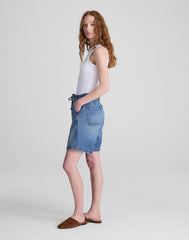 The Drawstring Short in Airy Denim PICKETT WASH