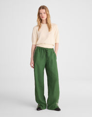 Textural-Stitch Crewneck Sweater in 100% Cotton VINTAGE IVORY