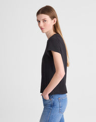 The Relaxed Tee in Vintage Jersey BLACK CHARCOAL