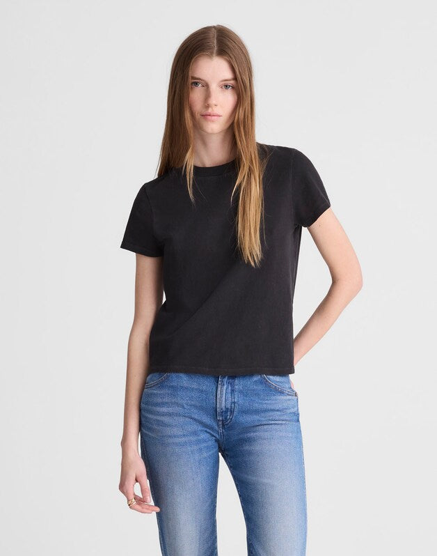 The Relaxed Tee in Vintage Jersey BLACK CHARCOAL