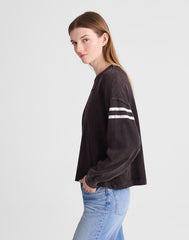 The Garment-Dyed Relaxed Crewneck Tee GRAPHIC STRIPES WHITE