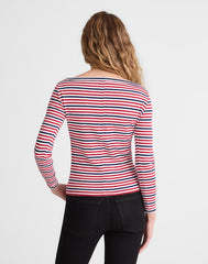 The '90s Boatneck Tee in Compact Cotton DEEP CRIMSON