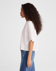 The Boxy Crop Tee in Allday Jersey WHITE