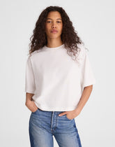 The Boxy Crop Tee in Allday Jersey WHITE