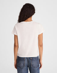 The Relaxed V-Neck Tee in Vintage Jersey WHITE