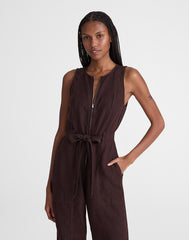 Utility Coverall Straight-Leg Jumpsuit COCOA