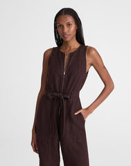 Utility Coverall Straight-Leg Jumpsuit COCOA