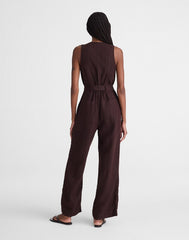 Utility Coverall Straight-Leg Jumpsuit COCOA