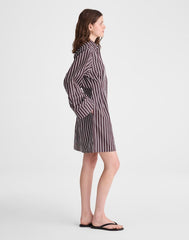 Tucked Mini Shirtdress CHOCOLATE PLUM