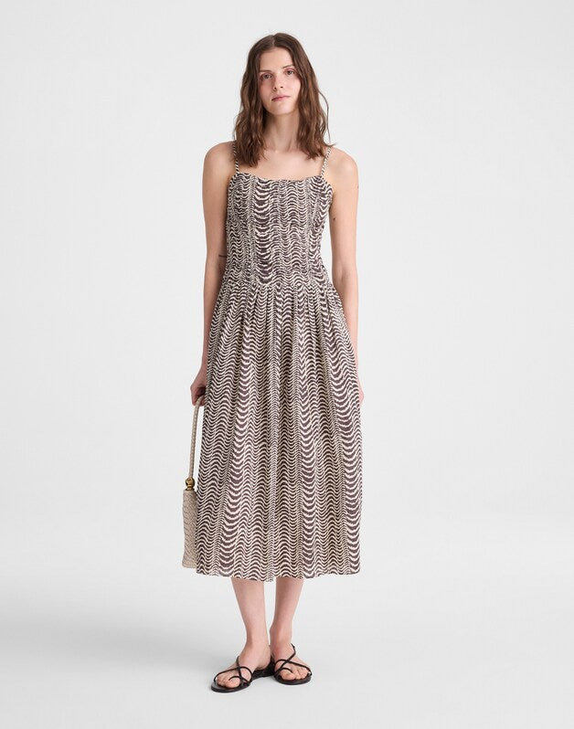 Ruched Midi Dress CHOCOLATE PLUM