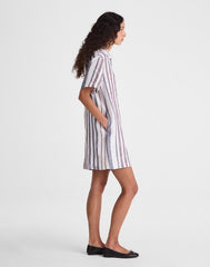 Relaxed Mini Shirtdress in 100% Linen WHITE