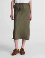 Drawstring Midi Skirt FADED IVY