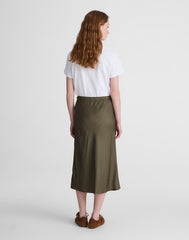Drawstring Midi Skirt FADED IVY