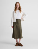 Drawstring Midi Skirt FADED IVY