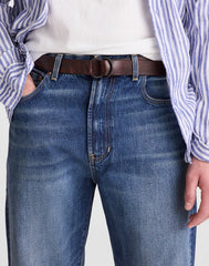 O-Ring Leather Belt CHERRY WOOD