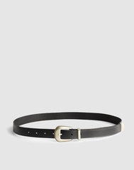 Western Leather Belt TRUE BLACK