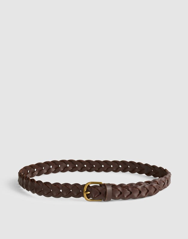 Linked Leather Belt COFFEE BEAN