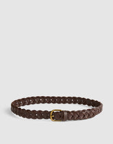 Linked Leather Belt COFFEE BEAN