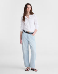 Button-Front Cardigan in 100% Cotton WHITE