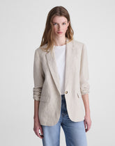 The Mercer Relaxed Blazer in 100% Linen OAT