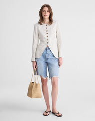 The Nolita Cutaway Blazer in 100% Linen LIGHTHOUSE