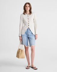 The Nolita Cutaway Blazer in 100% Linen LIGHTHOUSE