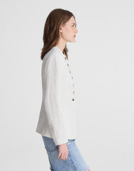 The Nolita Cutaway Blazer in 100% Linen LIGHTHOUSE