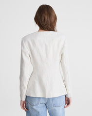 The Nolita Cutaway Blazer in 100% Linen LIGHTHOUSE