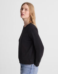 The Relaxed Raglan Tee in Vintage Jersey BLACK COAL