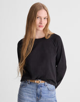 The Relaxed Raglan Tee in Vintage Jersey BLACK COAL