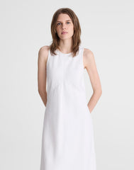 Denim Seamed Maxi Dress TILE WHITE