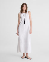 Denim Seamed Maxi Dress TILE WHITE