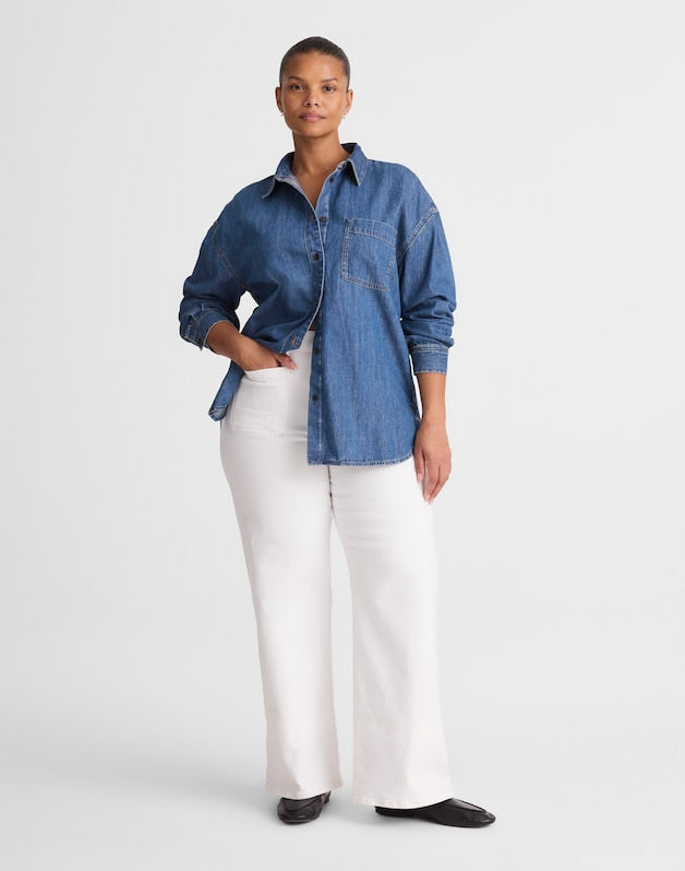The Plus Emmy Wide-Leg Jean in Tile White TILE WHITE