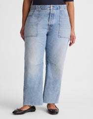 The Plus Darted Utility Barrel-Leg Jean in Faded Horizon FADED HORIZON WASH