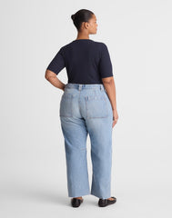 The Plus Darted Utility Barrel-Leg Jean in Faded Horizon FADED HORIZON WASH