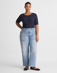 The Plus Darted Utility Barrel-Leg Jean in Faded Horizon FADED HORIZON WASH