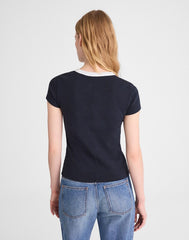 The '90s Crewneck Tee in Compact Cotton COLORBLOCK