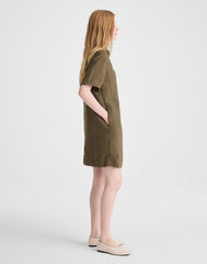 Relaxed Mini Shirtdress in 100% Linen FADED IVY