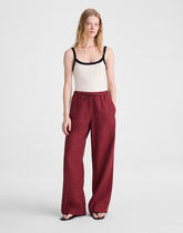 Pull-On Pants in 100% Linen DUSTY MERLOT