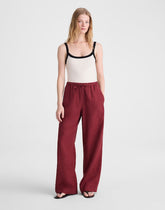 Pull-On Pants in 100% Linen DUSTY MERLOT