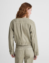 Drawstring Utility Jacket in Airy Denim SAGEBRUSH